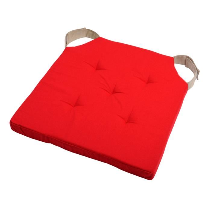 galette de chaise Duo Rouge 38X38 cm