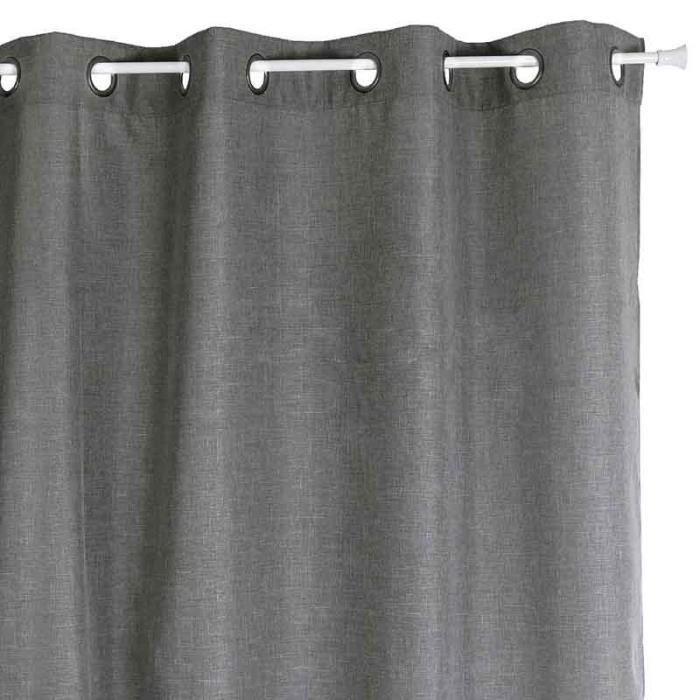 Rideau à œillets anthracite 140x260cm Bea