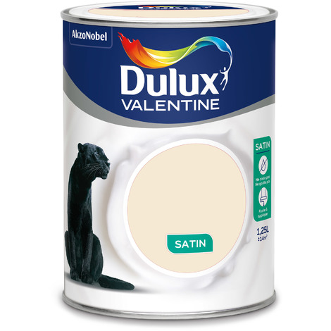 Peinture intérieure Crème de couleur satin Blanc Cassé 1,25L - DULUX VALENTINE