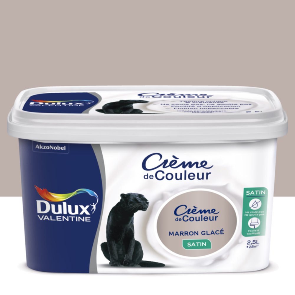 Peinture intérieure Crème de couleur satin Marron Glacé 2,5L - DULUX VALENTINE