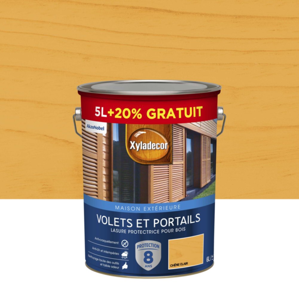 Lasure Protectrice Xyladecor Satin Chêne Clair 6L