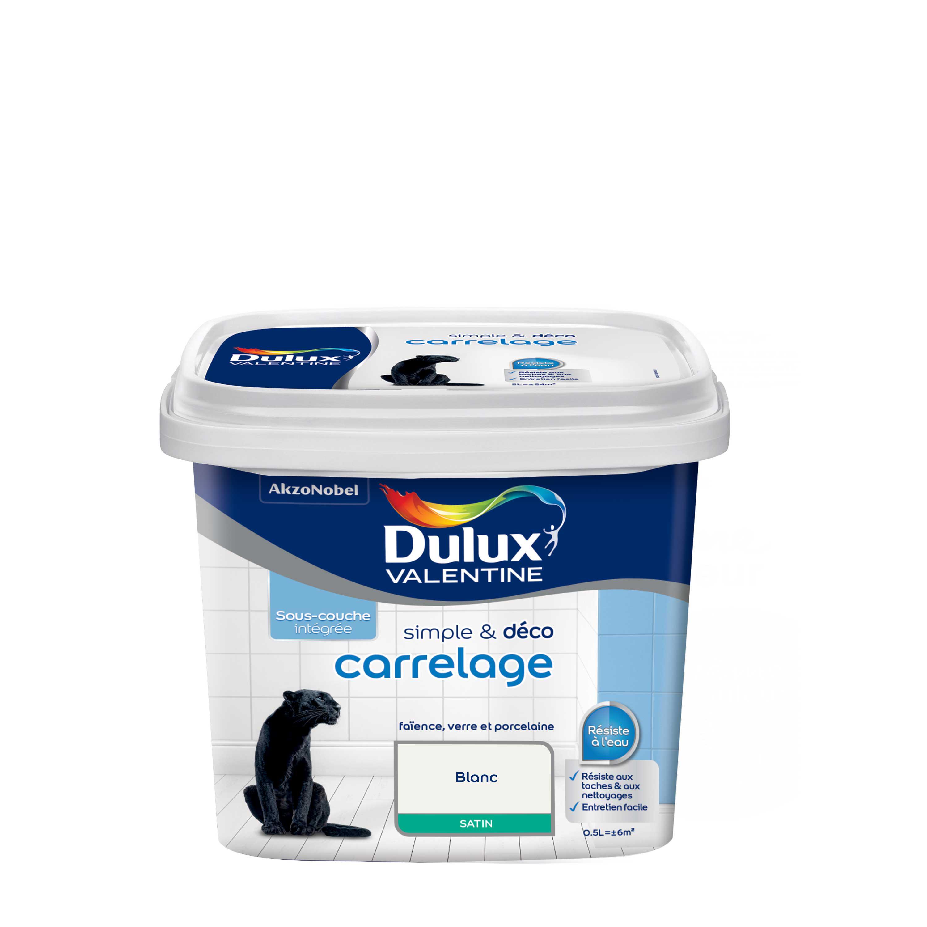 Peinture De Rénovation Dulux Valentine Simple & Deco Carrelage Satin Blanc 0,5 L
