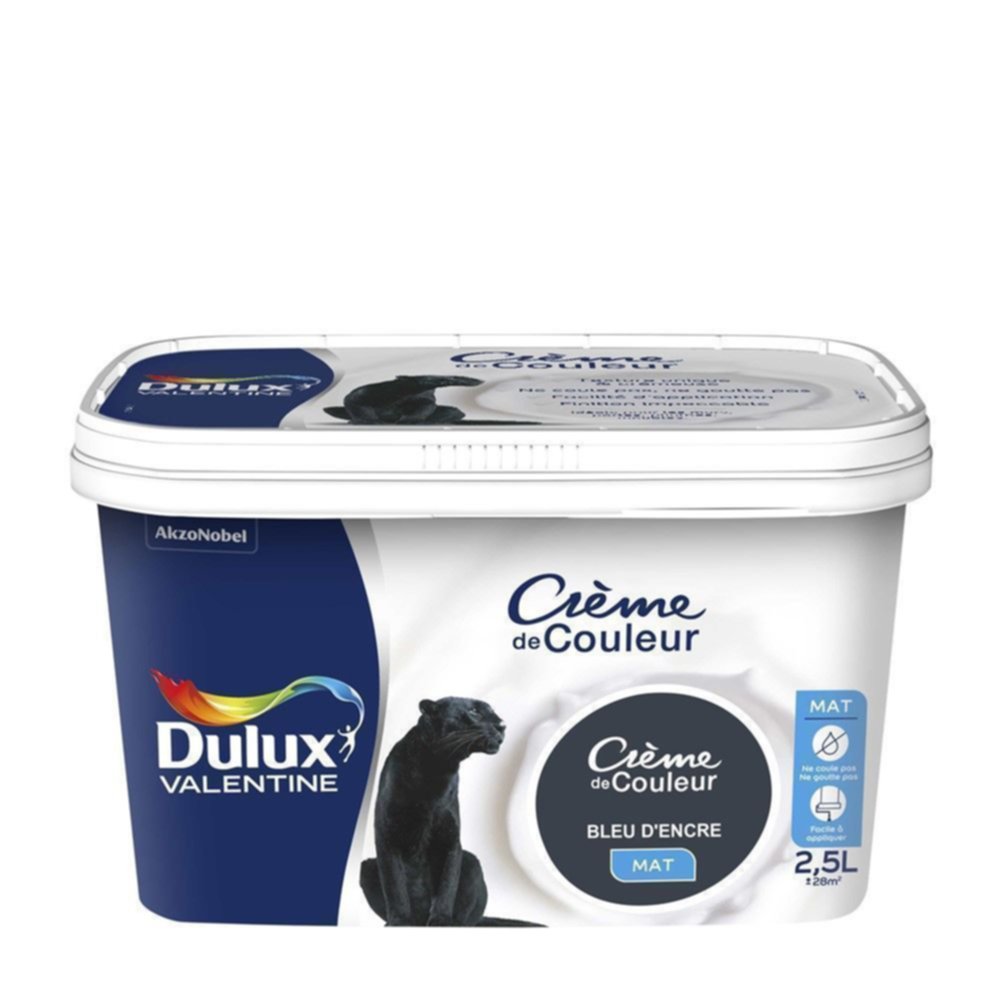 Peinture intérieure Crème de couleur mat Bleu d'Encre 2,5L - DULUX VALENTINE