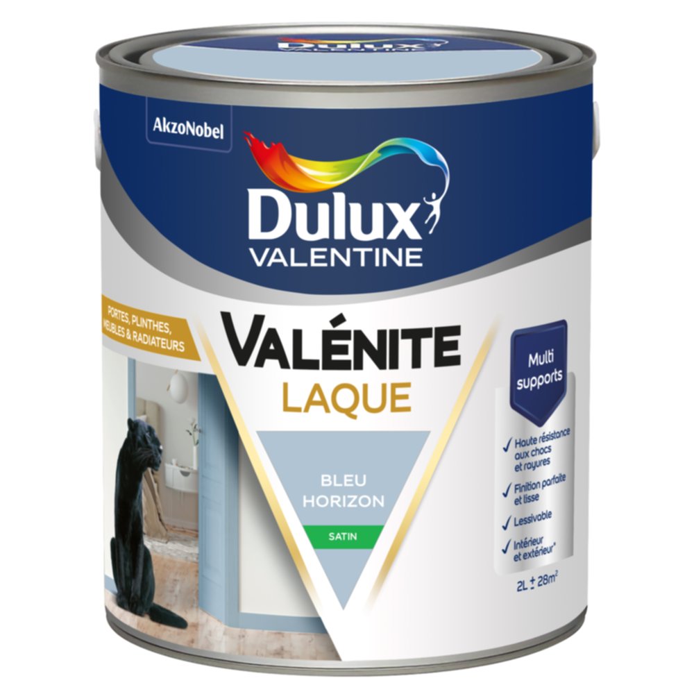 Peinture Boiseries Laque Acrylique Valénite Bleu Horizon Satin 2L - DULUX VALENTINE