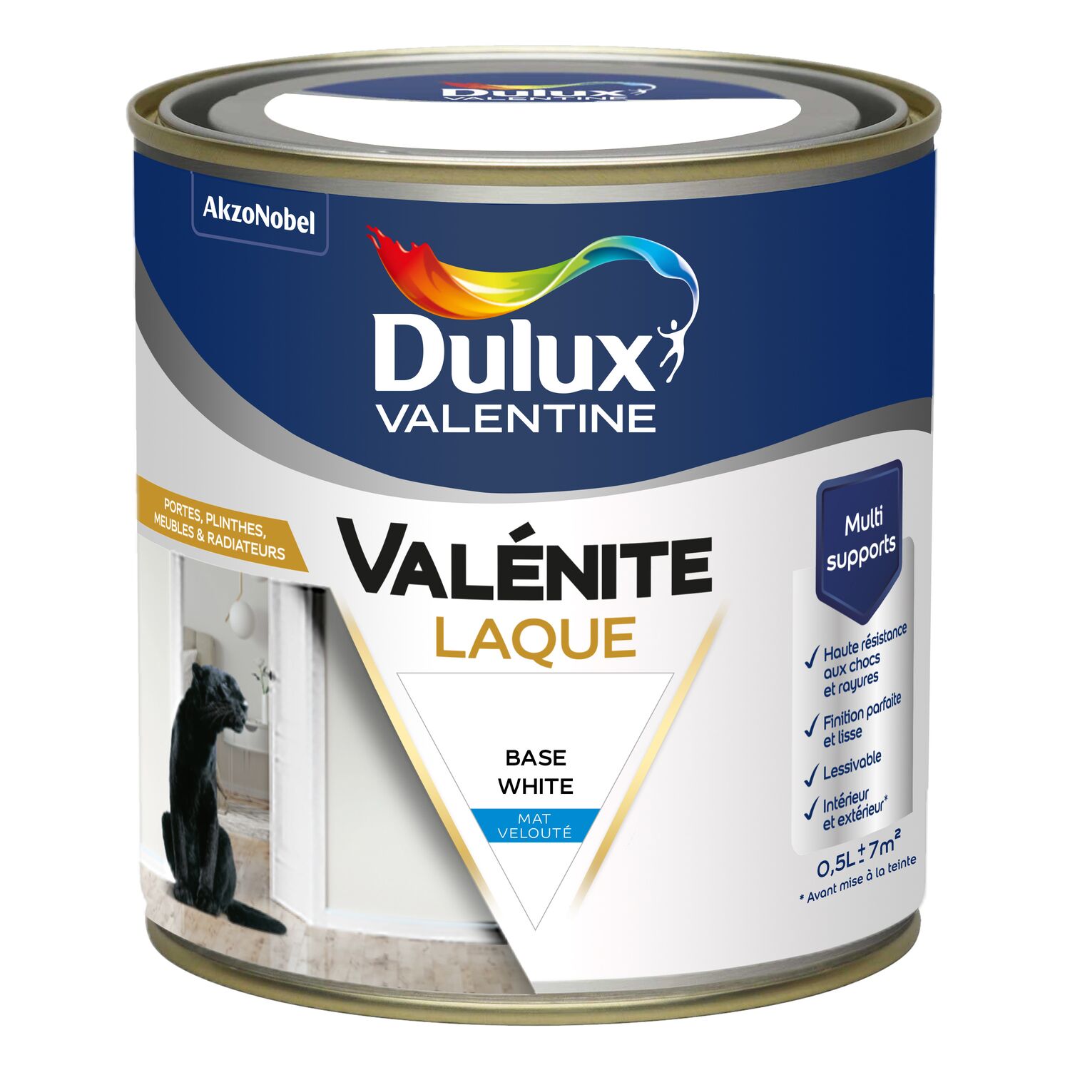 Peinture Boiseries Laque Acrylique Valénite Base White Mat 0,5L - DULUX VALENTINE