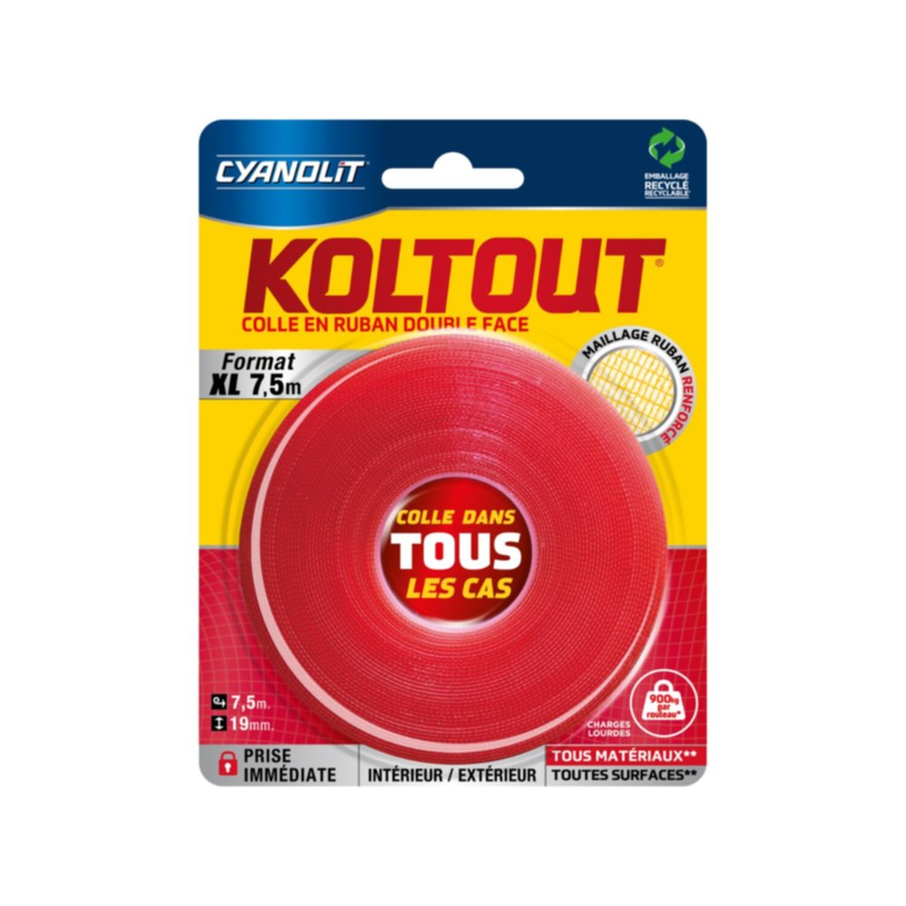 Ruban Double Face Koltout Express 7,5m - CYANOLIT