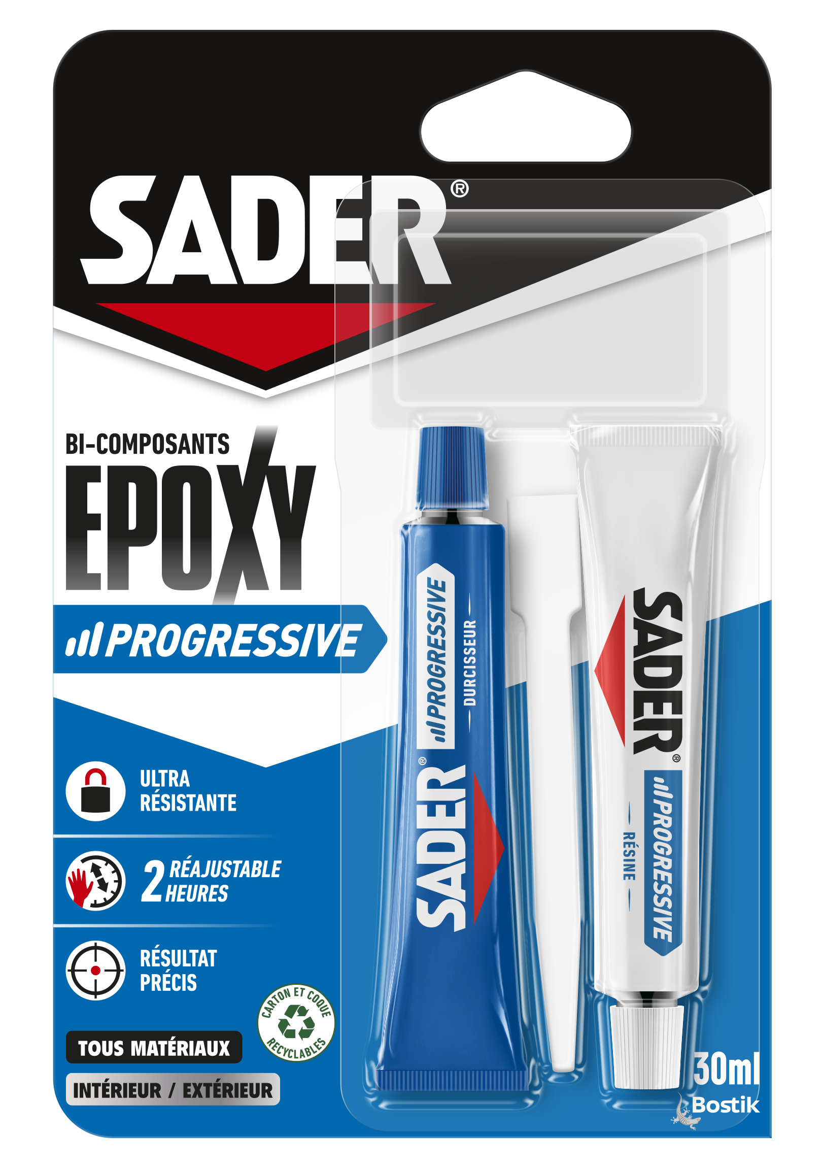 Colle Bi-composant Epoxy Progressive 2x30ml - SADER