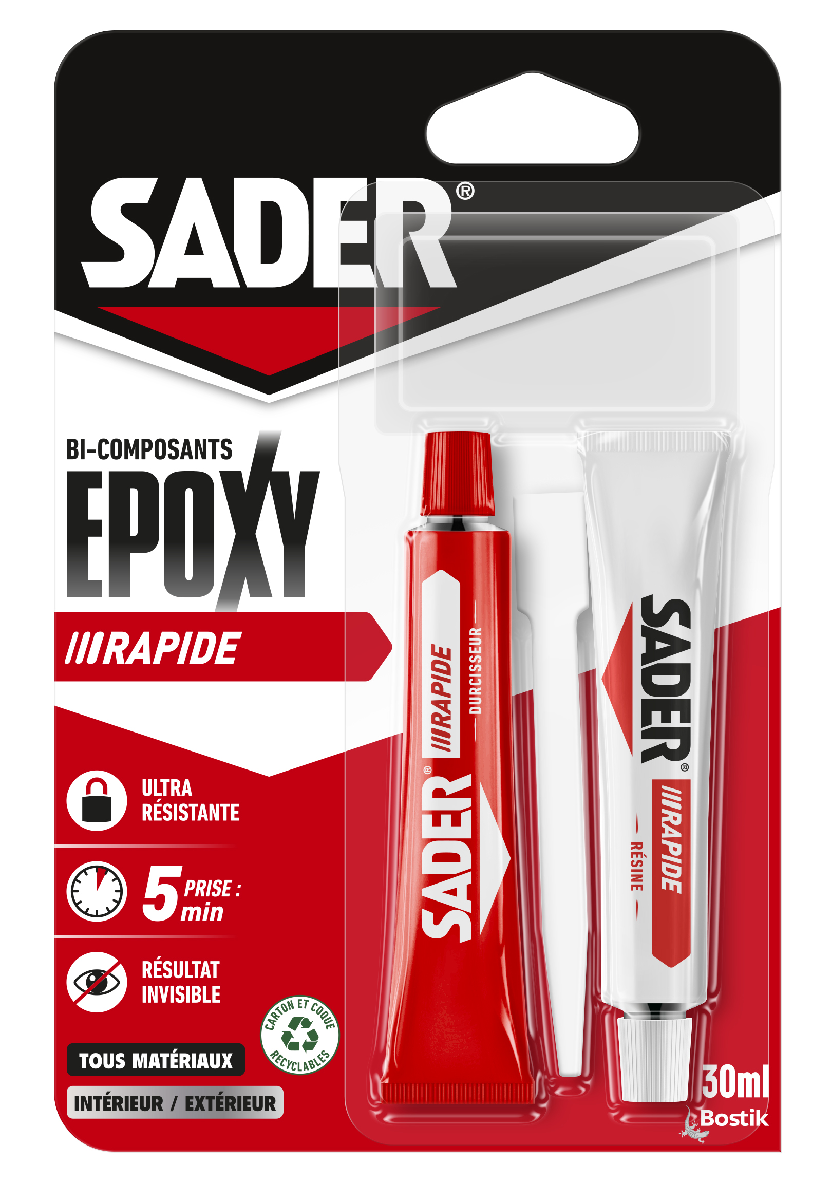 Colle Bi-composant Epoxy Rapide 2x30ml - SADER