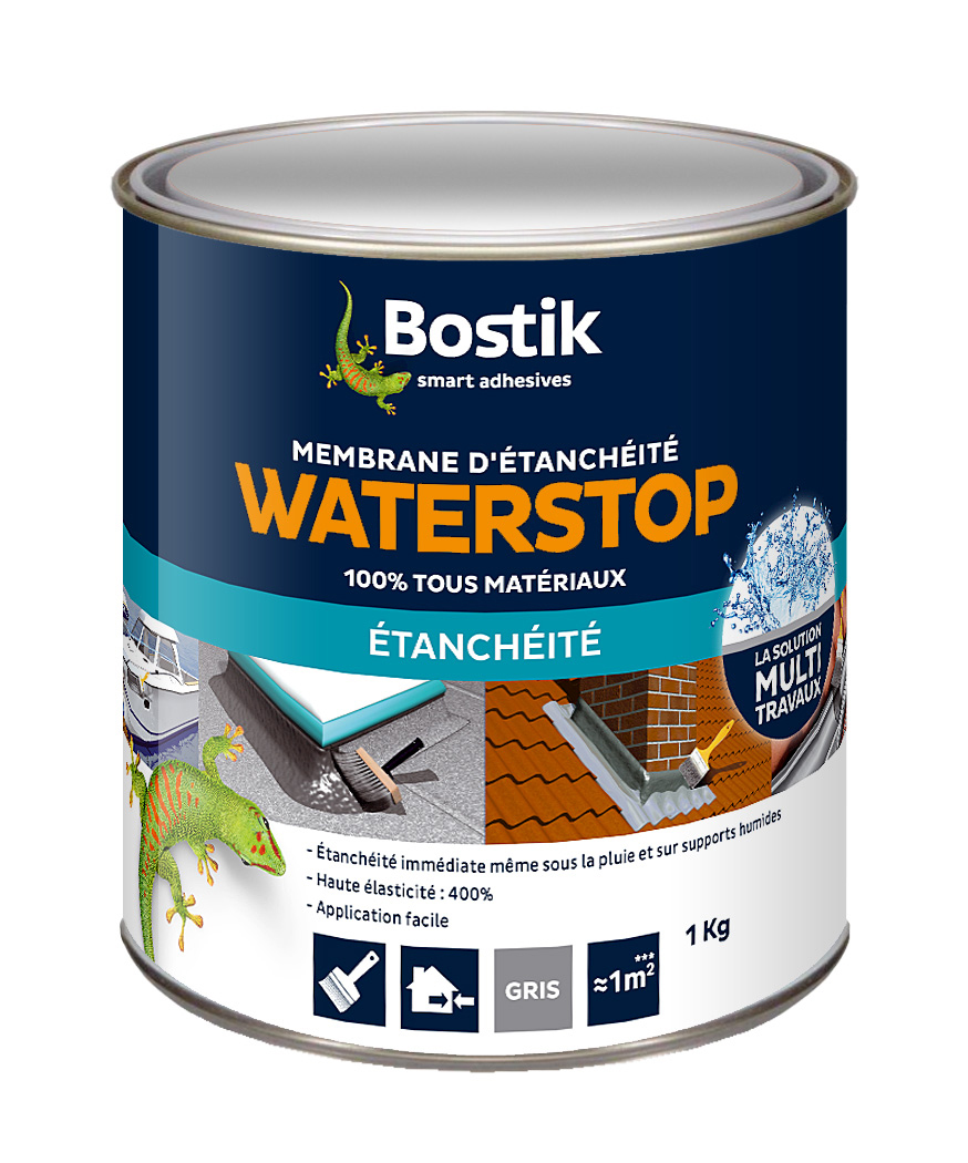 Membrane d'étanchéité Waterstop gris multi-Travaux 1kg - BOSTIK