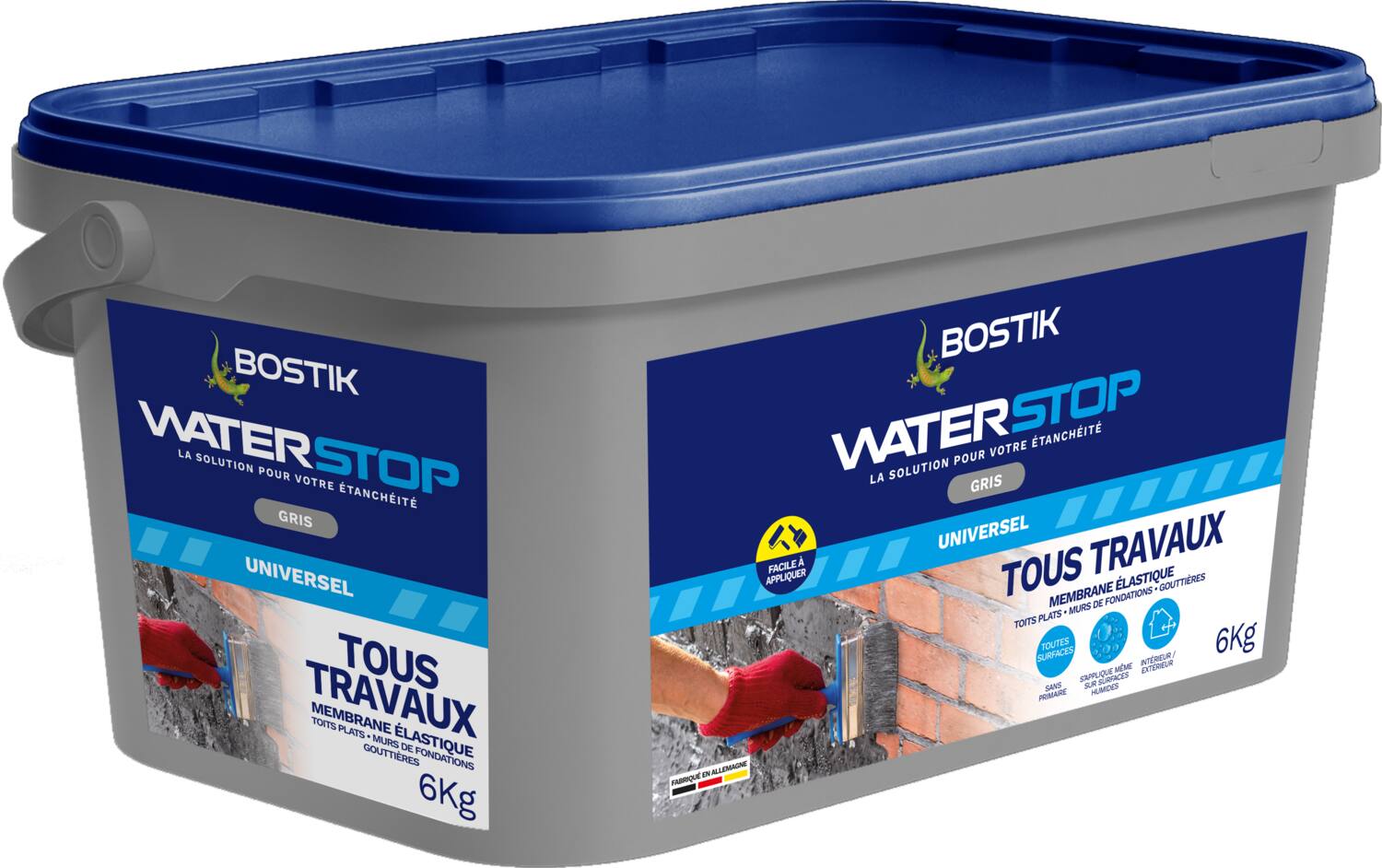 Membrane d'étanchéité Waterstop direct sans primaire gris 6kg - BOSTIK