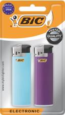 2 Briquets Electroniques bleu et violet - BIC