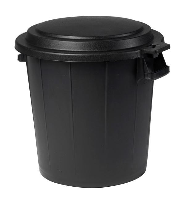 Poubelle 50L D54 x H51cm noir - EDA