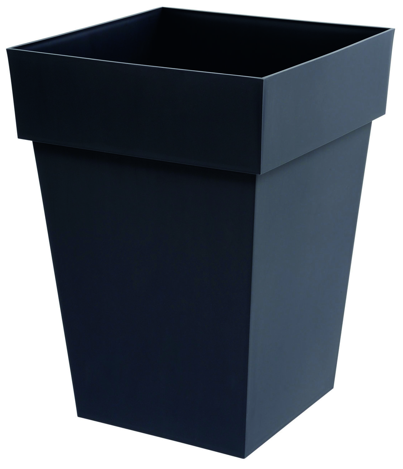 Pot carré mi-haut Toscane 51L 39x39x53cm gris anthracite - EDA