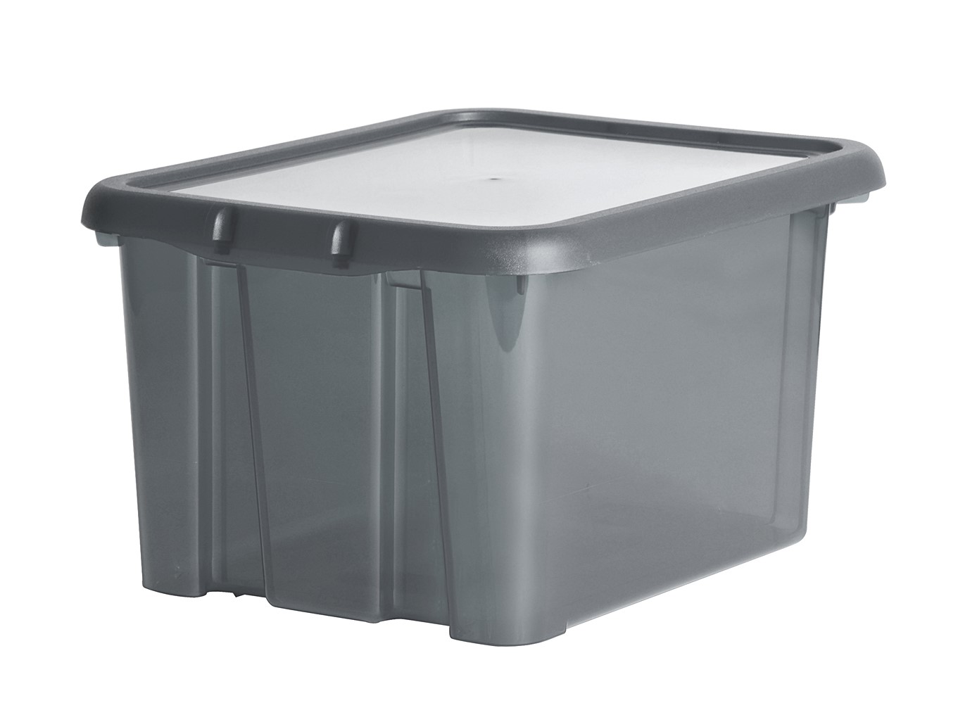 Boîte De Rangement Funny Box EDA Dim. 38,3 X 31 X 22,2 Cm Fermeture Clipsée Coloris Gris Acidulé 18 EDA