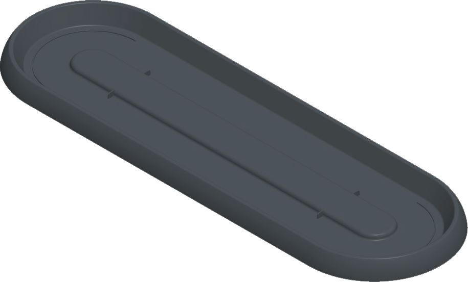 Soucoupe plateau Cancùn 2,8x22x69cm Gris Anthracite