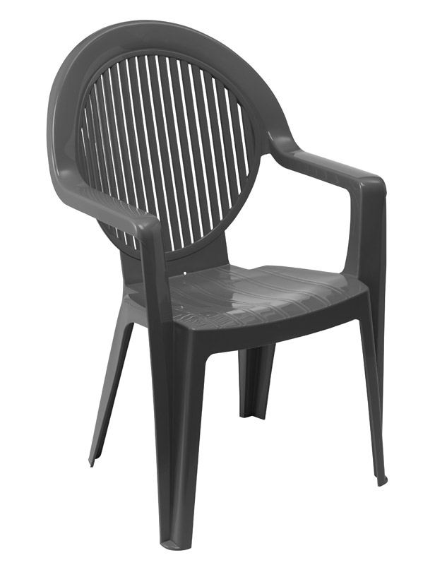 Fauteuil de jardin en résine Fidji 2 anthracite - GROSFILLEX