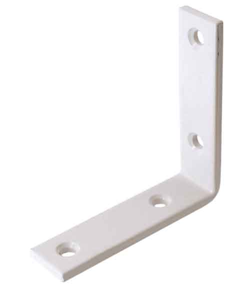 1 équerre de renfort 70x70x4mm acier plastifié blanc - VYNEX