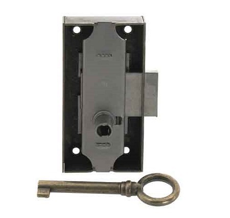 serrure en applique 20mm gauche acier bronzé - VYNEX