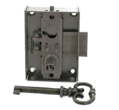 Serrure en applique 25mm gauche acier poli - VYNEX