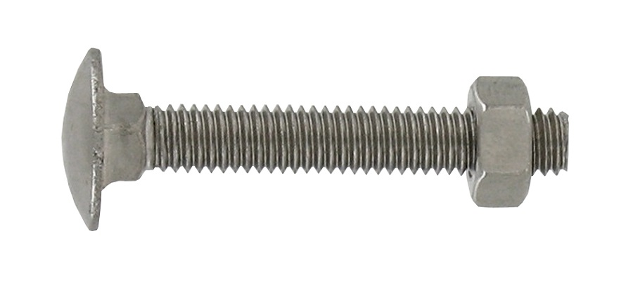 2 boulons tête ronde collet carré inox A2 8x120 - CLASS'INOX