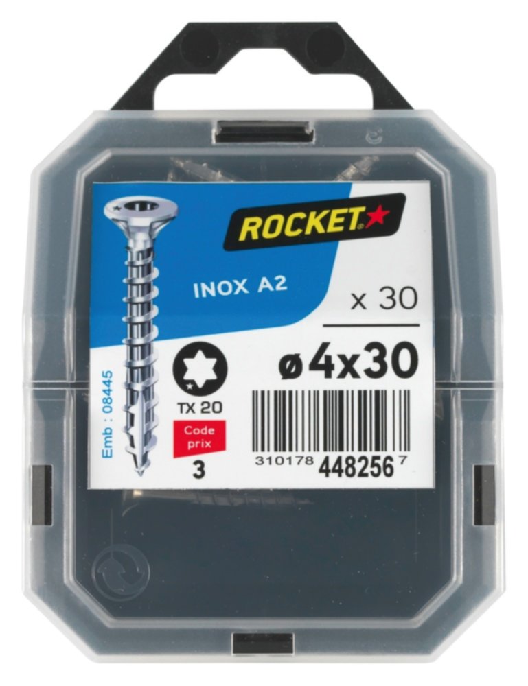 30 vis tête fraisée étoile inox A2 4X30 - ROCKET