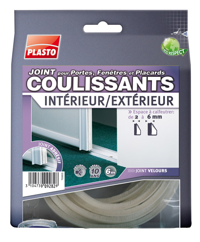 joint portes coulissantes. blanc - PLASTO