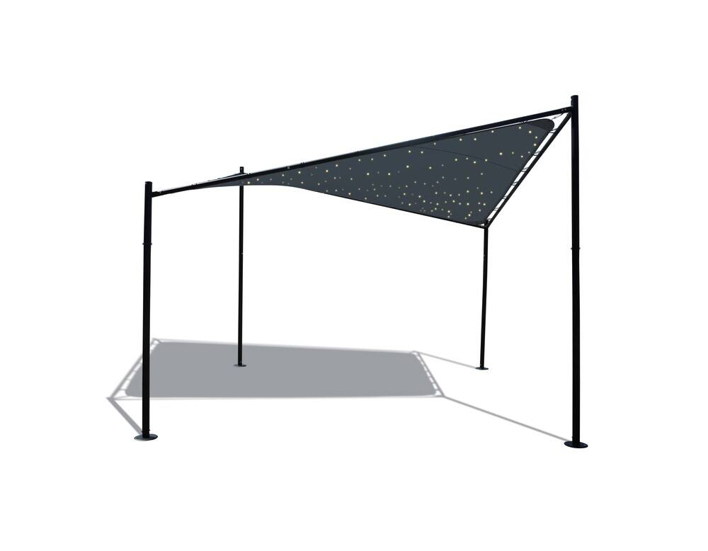 Tonnelle autoportante toile tendue Nassau ciel étoilé 3,5x3,5m - JARDILINE