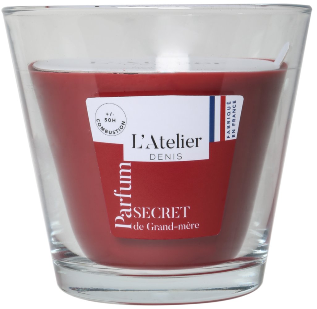 Bougie rouge verre 370gr
