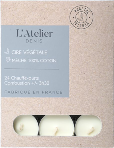 24 bougies végétale chauffe-plat