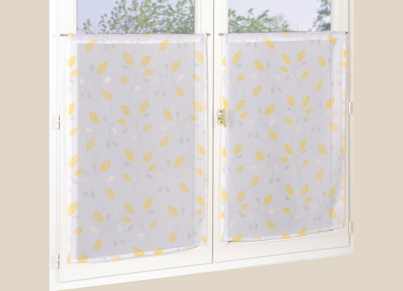 Paire de vitrages 60x160cm jaune - DYLREV