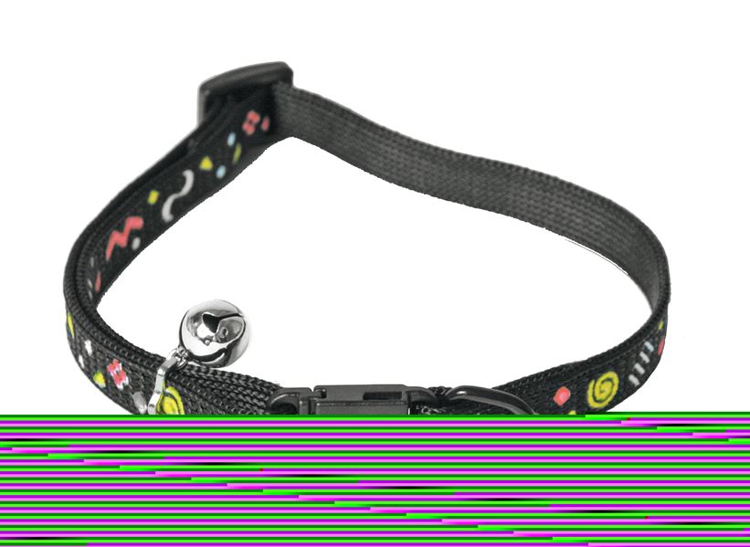 Collier nylon réglable chat noir