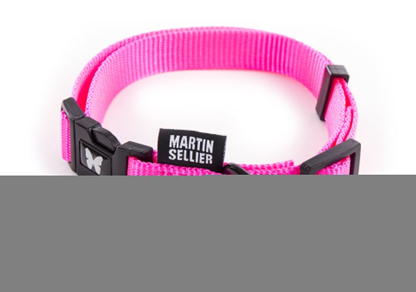 Collier nylon réglable 20-40/55 rose