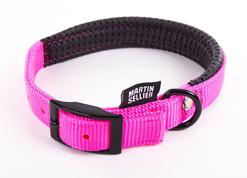 Collier confort 10-30 rose fluo