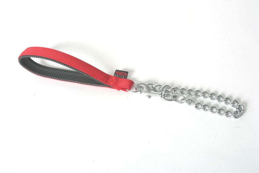 Laisse chaîne t/fte uni 25 rouge