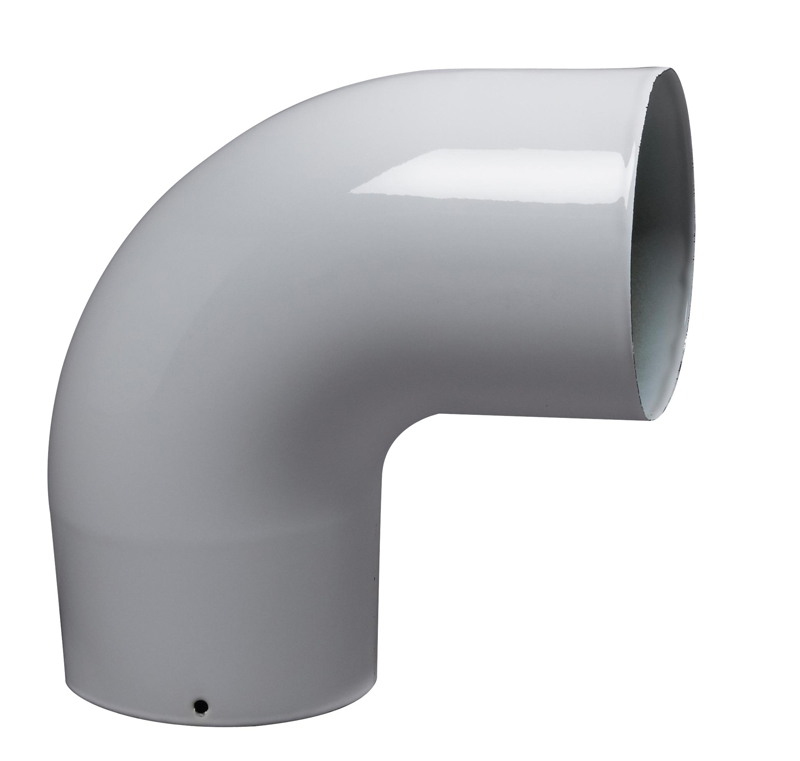 Coude 90° email blanc 125 - TEN