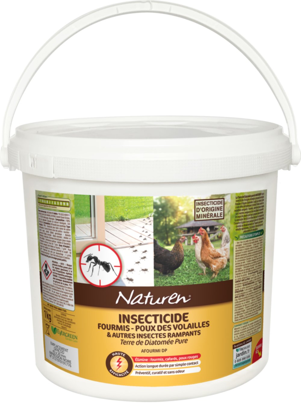 Insecticide anti-fourmis et rampants Terre de Diatomée 1kg - NATUREN 