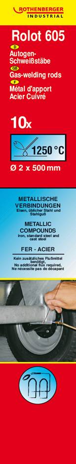 Métal d'apport acier cuivré 10 bag/500mm - ROTHENBERGER INDUSTRIAL