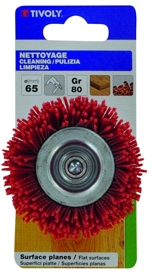 Brosse coupe fil nylon rouge pour bois ø65mm