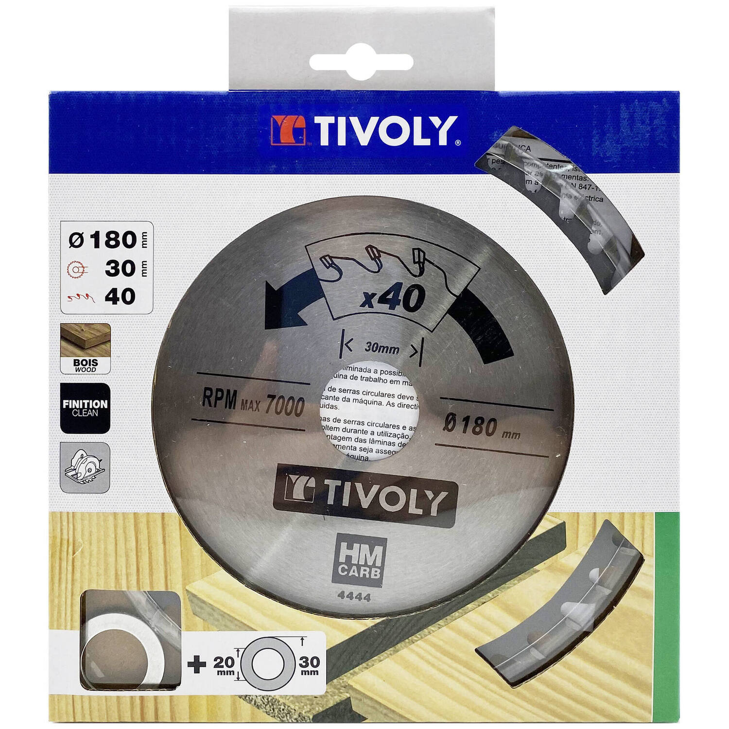 Lame de scie circulaire pour bois dur/stratifié/parquet Ø180 mm - TIVOLY