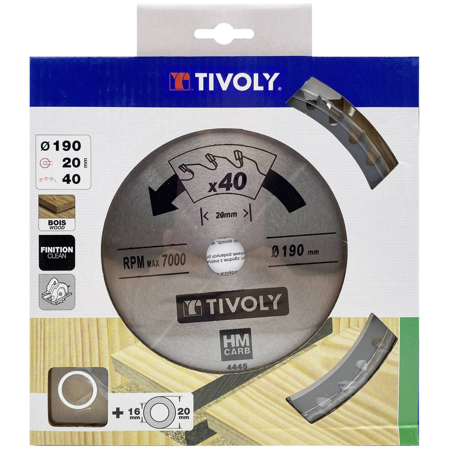Lame de scie circulaire pour bois dur/stratifié/parquet Ø190 mm - TIVOLY
