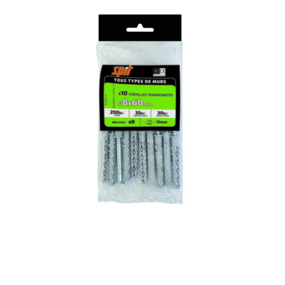 10 Chevilles traversantes BLONG Ø8x60mm TF - SPIT