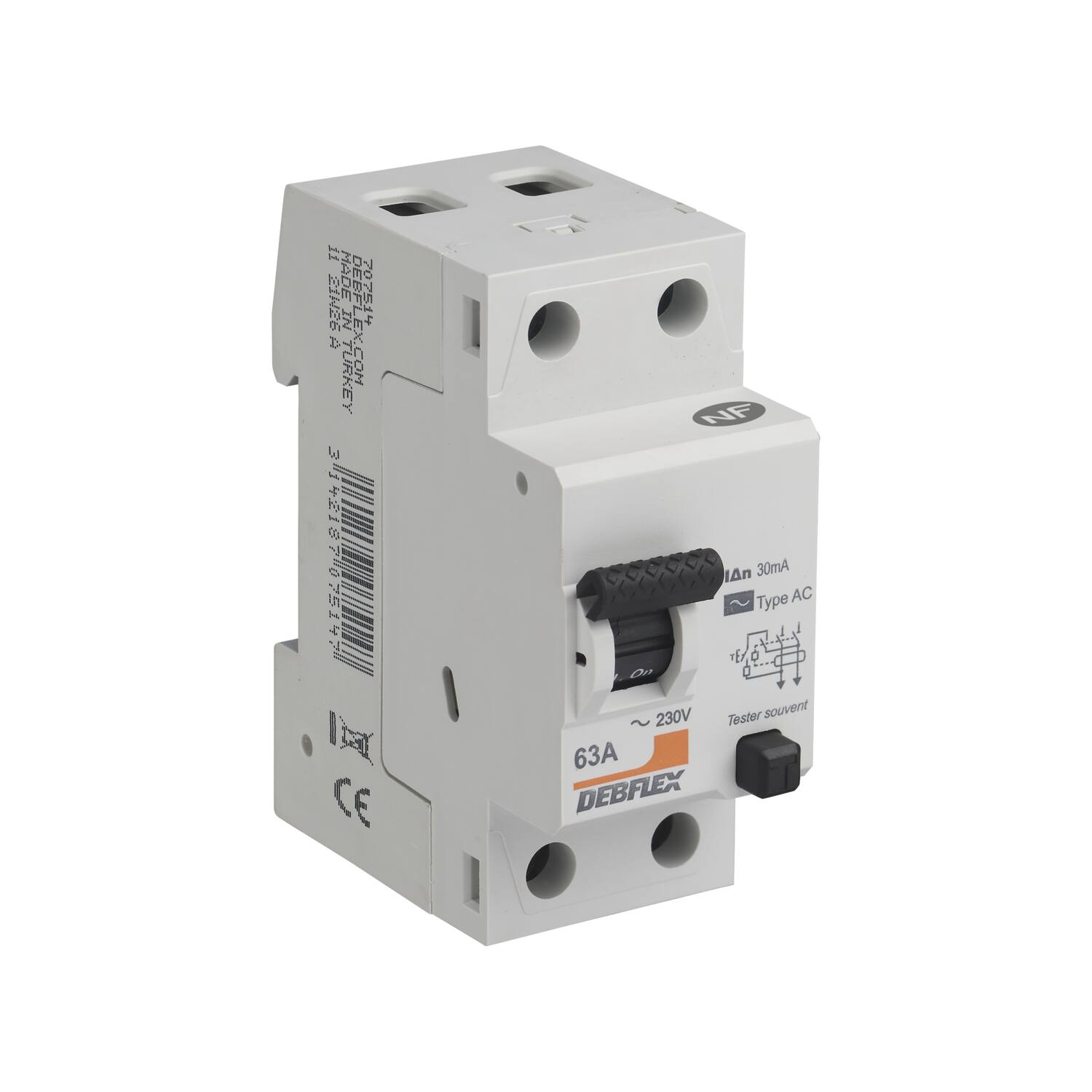 Interrupteur différentiel 2P 30Ma 63A 2 Modules Type Ac - DEBFLEX