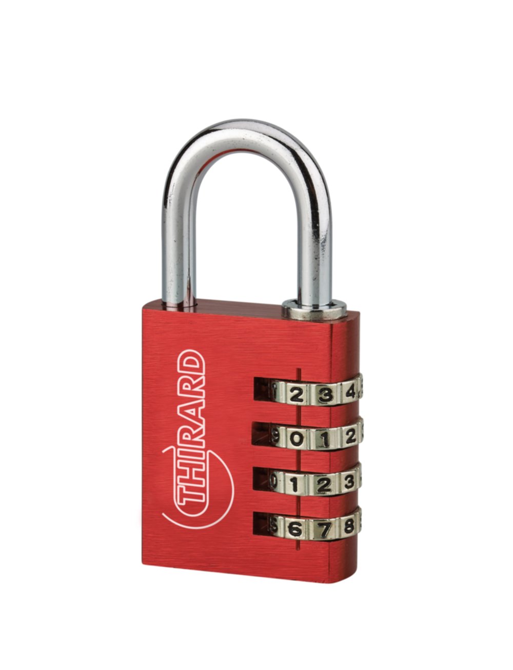 Cadenas à Combinaison Modifiable 4 Viroles Aluminium Rouge 40mm