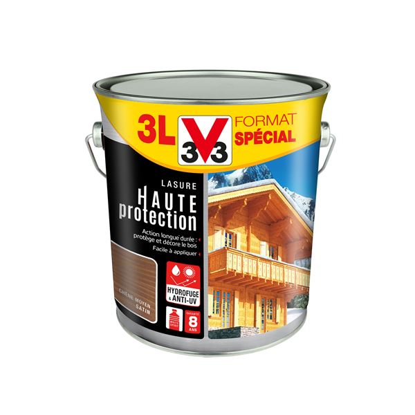 Lasure Haute Protection bois chêne moyen 2,5 L+20% - V33