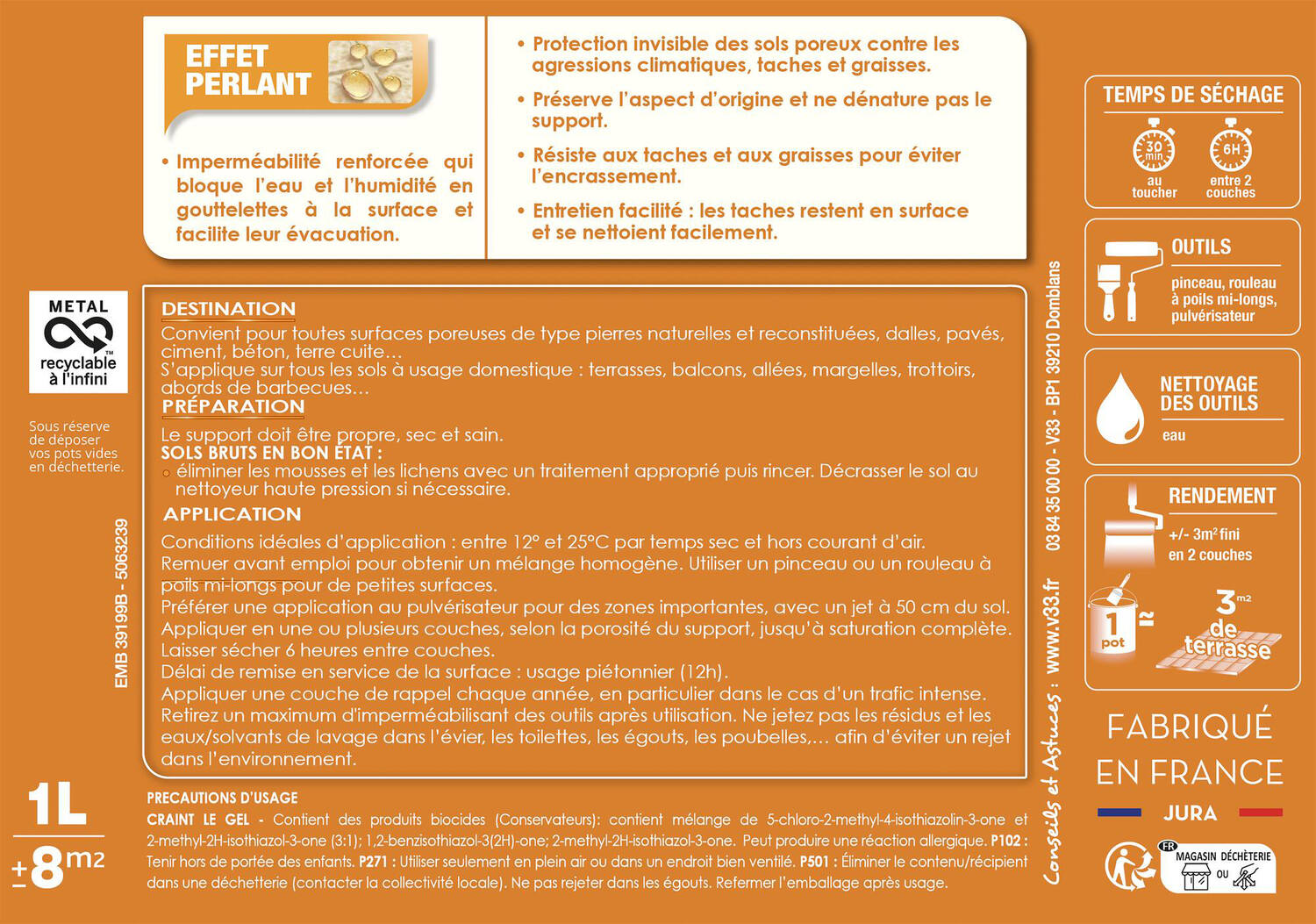 Imperméabilisant anti-tache 0,75L - V33