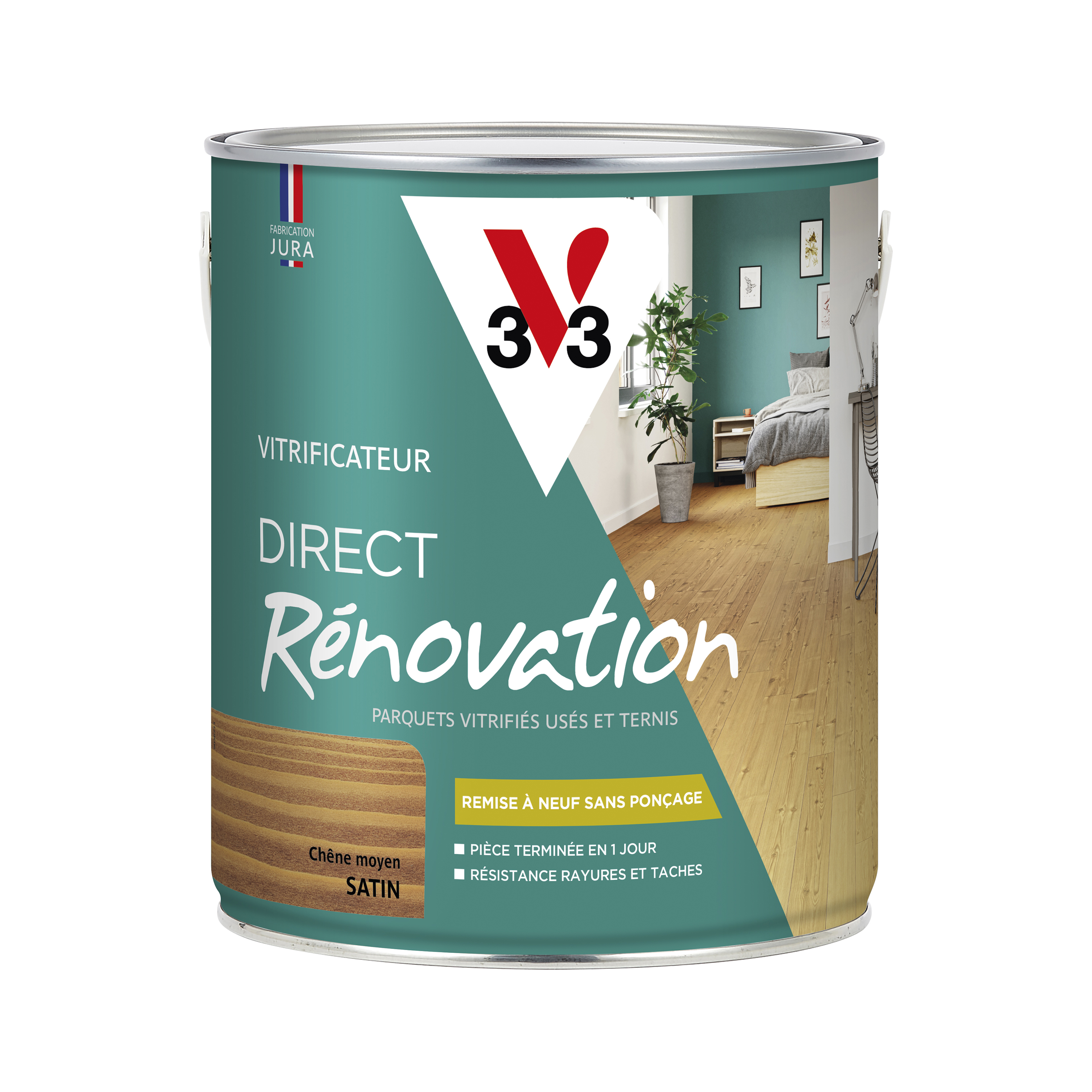 Vitrificateur renovation incolore chêne moyen satin 2,5 L - V33