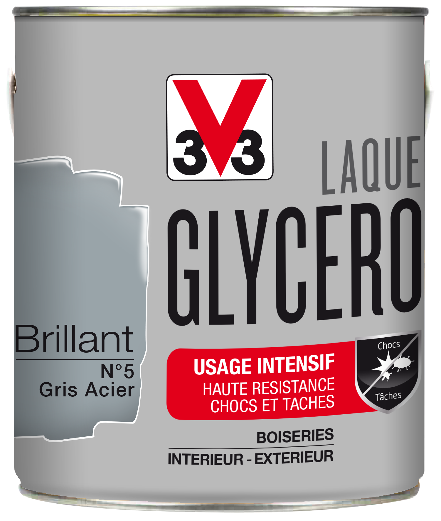 Laque glycero brillante 2L gris acier - V33