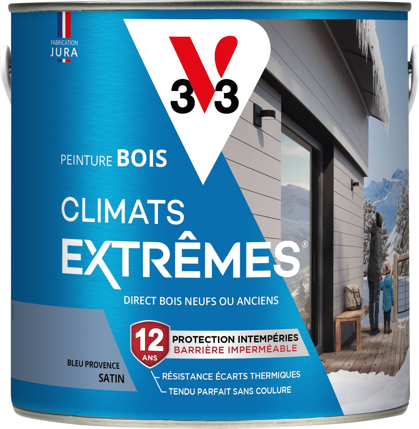 Peinture Bois Climats Extrêmes Satin Bleu Provence 2 L