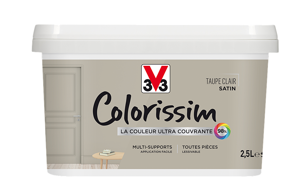 Peinture multisupport Colorissim taupe clair satin 2,5L - V33