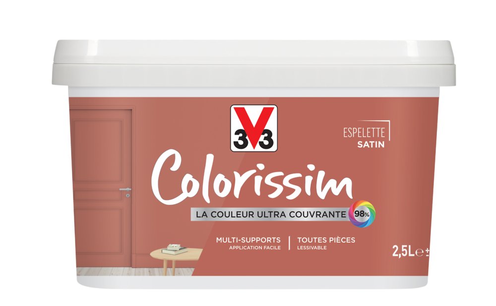 Peinture colorissim satin espelette 2,5L – - V33 